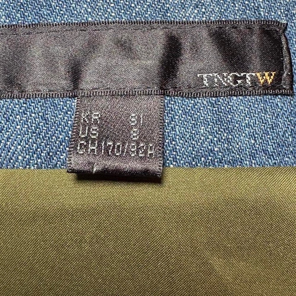 TNGT brand (+ W for women’s) cropped denim and knit elephant fabric blazer/coat - Picture 4 of 7